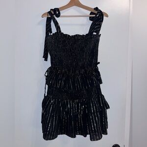 House of Harlow black & gold ruched dress